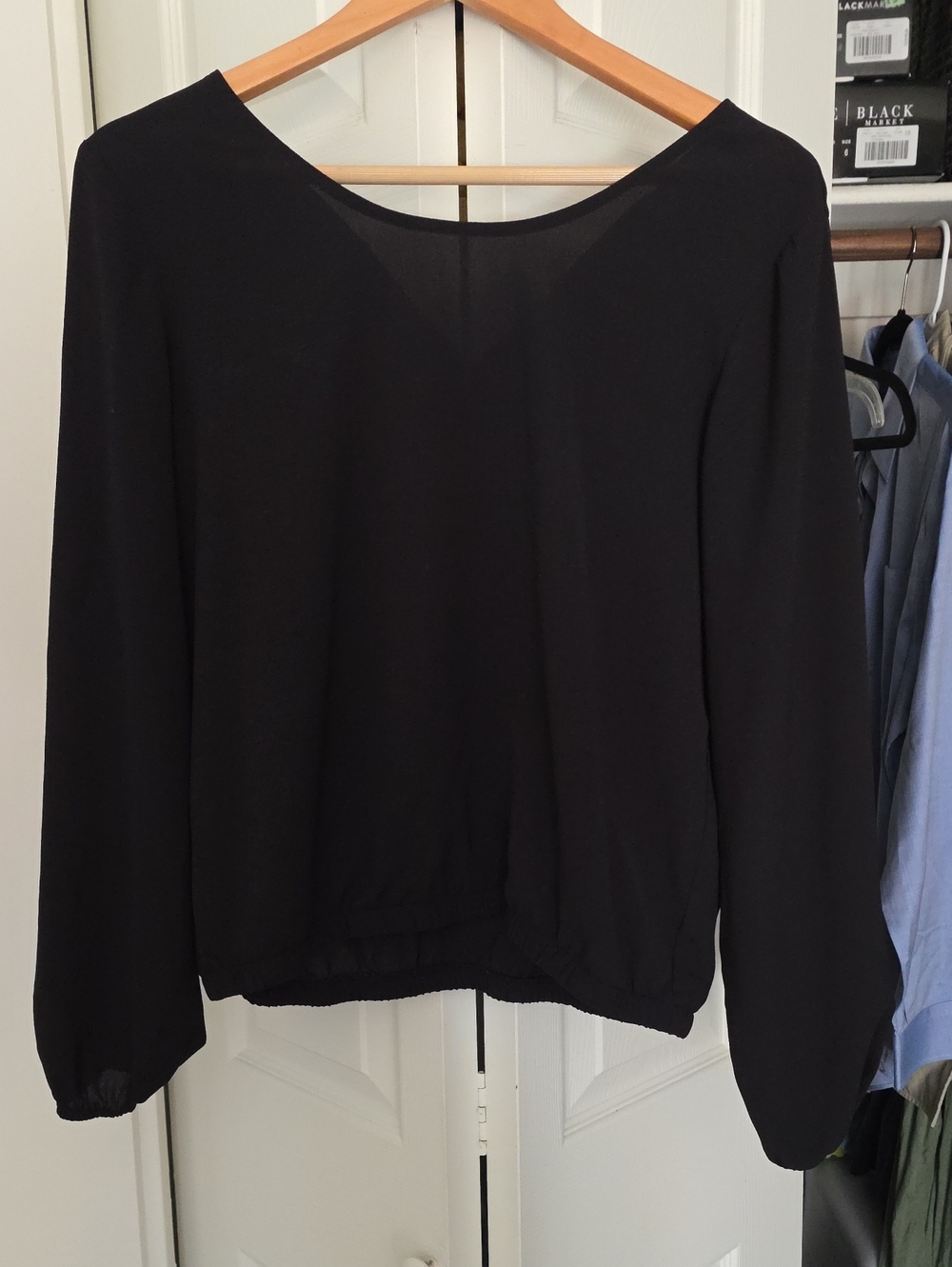 Hippie Rose Black Long Sleeve Blouse
